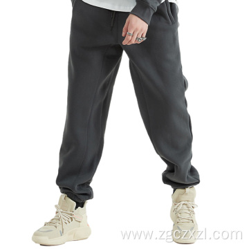 Autumn solid velvet tracksuit pants with bunched feet